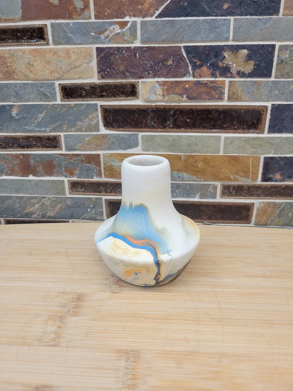 Vintage Nemadji Pottery Vase 3-1/2" High
